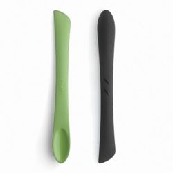 Lekue - szpatułka z wąską łyżką DuoTools zielona