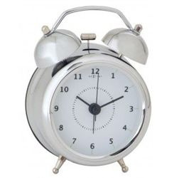 Nextime - budzik  Wake Up srebrny duży