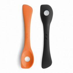 Lekue - szpatułka z łyżką z dziurką DuoTools pomarańczowa