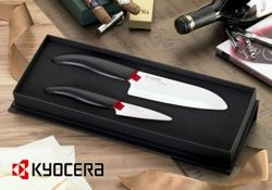 Kyocera - zestaw ceramicznych noży obierak + Santoku White Series