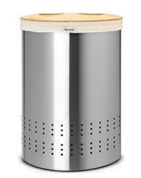 Brabantia - kosz na pranie 40 L Selector - stal matowa FPP + drewniana pokrywa