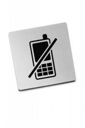 Zack - szyld samoprzylepny  Indici zakaz używania telefonów