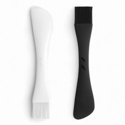 Lekue - szpatułka z pędzlem  silikonowym DuoTools biała