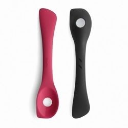 Lekue - szpatułka z łyżką z dziurką DuoTools różowa