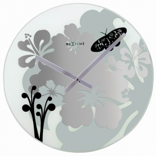 Nextime - zegar Hibiscus grey