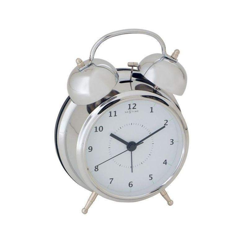 Nextime - budzik Wake Up srebrny mały