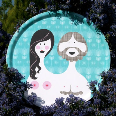 ISAK - taca Blossom&Bill niebieska 38 cm