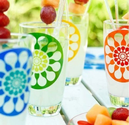Sagaform - 4 kolorowe szklanki 0.47 l Juicy 
