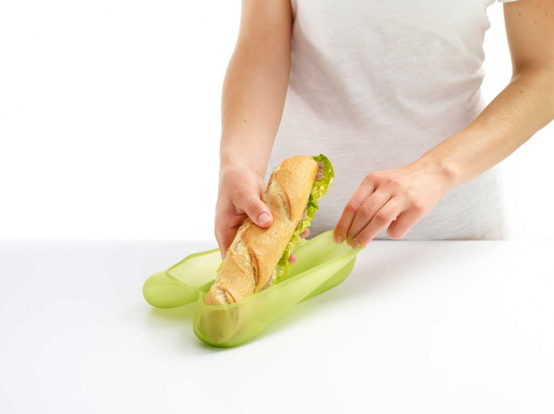Lekue - etui na kanapkę 10 cm  zielone
