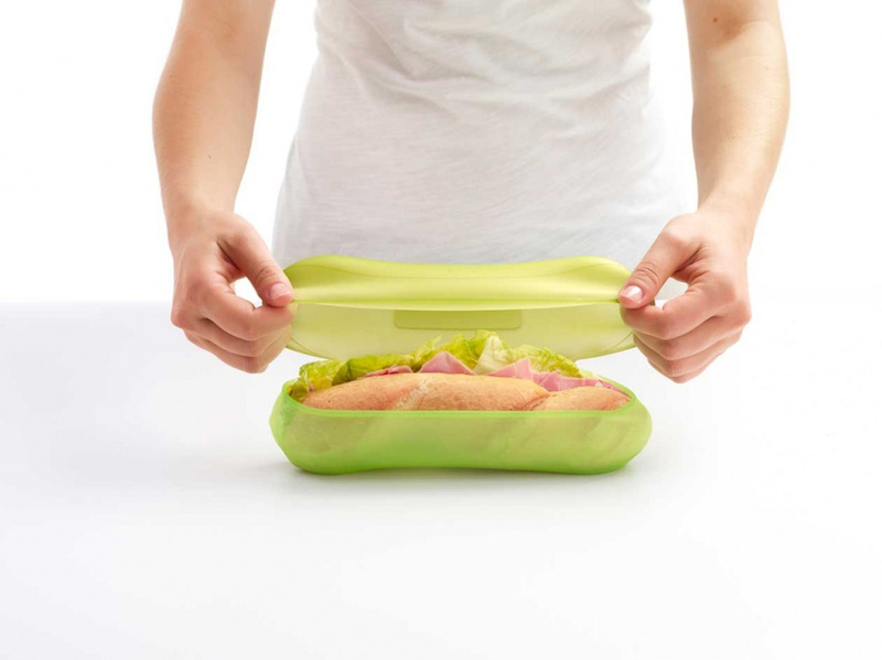 Lekue - etui na kanapkę 10 cm  zielone