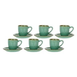 Rose&Tulipani - zestaw 6 filiżanek do espresso 90 ml Concerto Verde Acqua