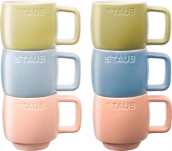 Staub - SERVING Zestaw 6 kubków ceramicznych - Wielokolorowy, 100 ml