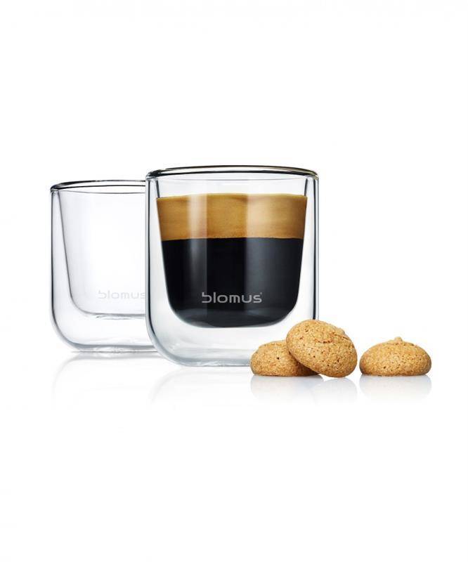 Blomus - zestaw dwóch szklanek espresso Nero