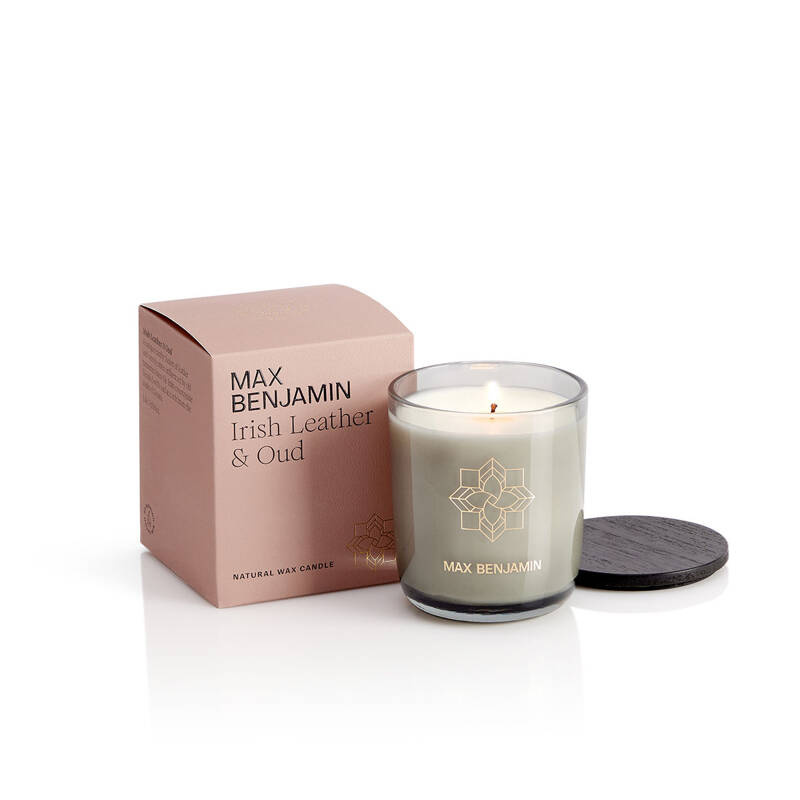 Max Benjamin - Świeca Irish Leather & Oud 210 g Classic