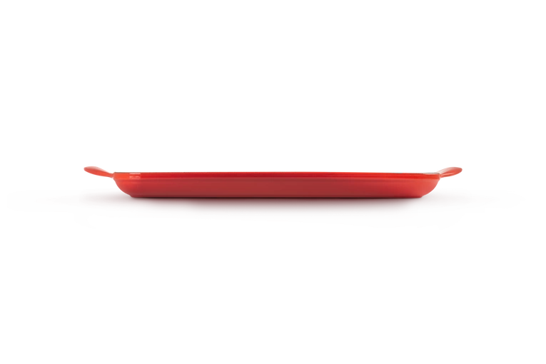 Le Creuset - patelnia żeliwna grillowa z dwoma uchwytami 32 cm Wiśniowa