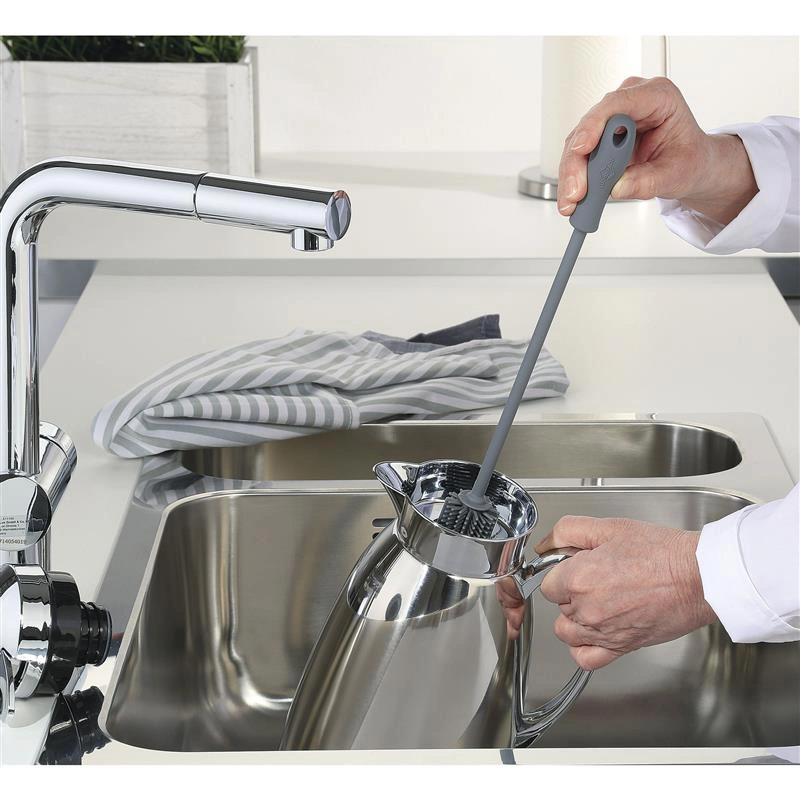 Kuchenprofi - szczotka do mycia karafek, silikon, 31 cm, szara Trend