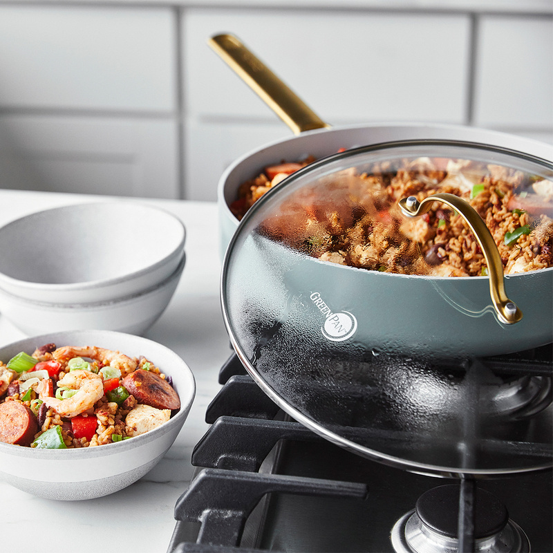 GreenPan - Patelnia ceramiczna głęboka PADOVA SkyBlue 28 cm