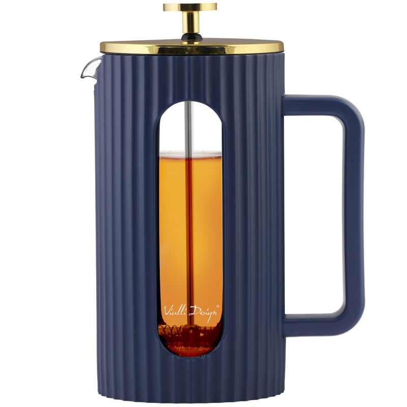 Vialli Design - Zaparzacz do kawy i herbaty 1000 ml Livio indigo