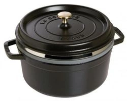 Staub - garnek brytfanna żeliwna z wkładem do gotowania na parze czarna 4,6 l 26 cm