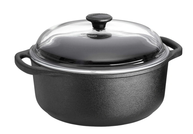 Skeppshult - Garnek żeliwny ze szklaną pokrywą - 4 ltr, czarny