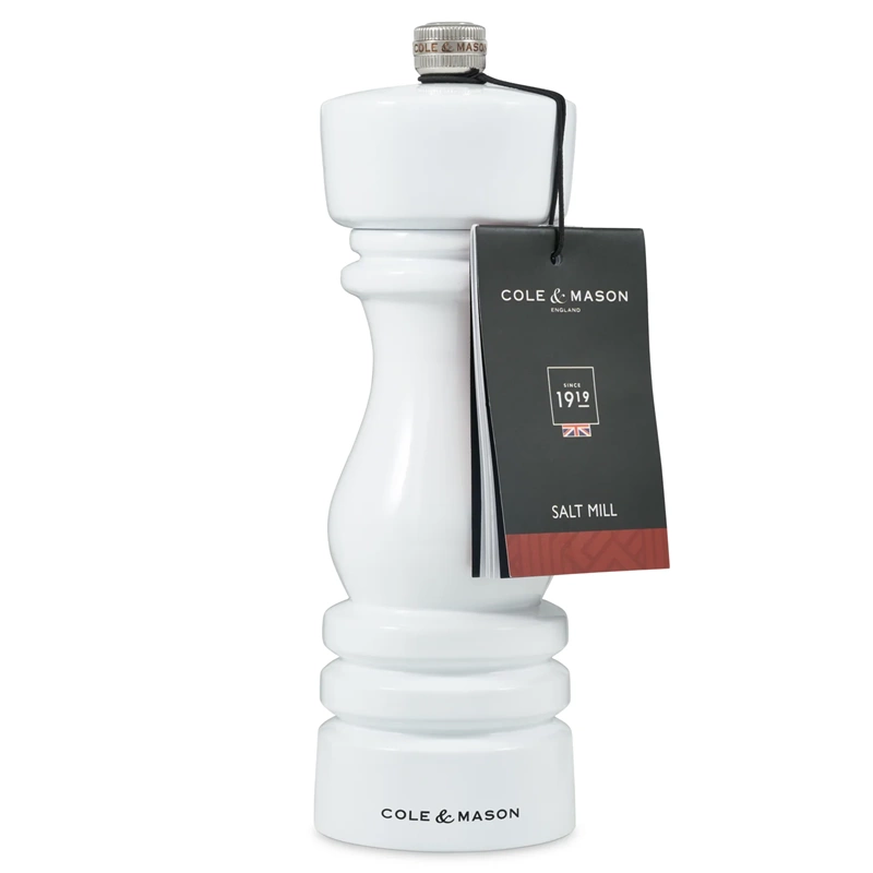 Cole & Mason - Młynek do soli London biały połysk 18 cm