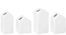 Raeder - Zestaw 4 wazoników, domki białe
