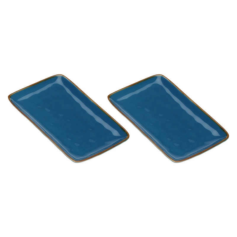 Rose&Tulipani - zestaw 2 tac prostokątnych 27x19 cm Concerto Blu Avio