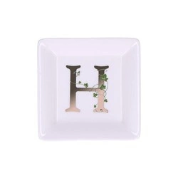 La Porcellana Bianca - talerzyk kwadratowy 10 cm, Wzór H Adorato