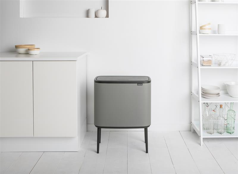 Brabantia - Kosz na śmieci Touch Bin Bo 11+23l szary Mineral Concrete