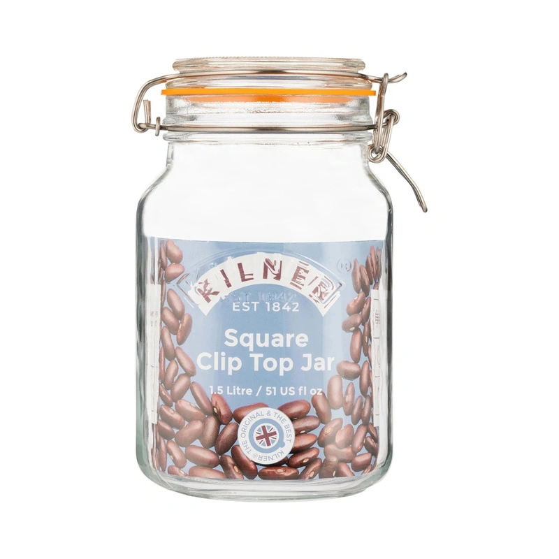 Kilner - Słoik 1,5l, Square Clip Top Jar