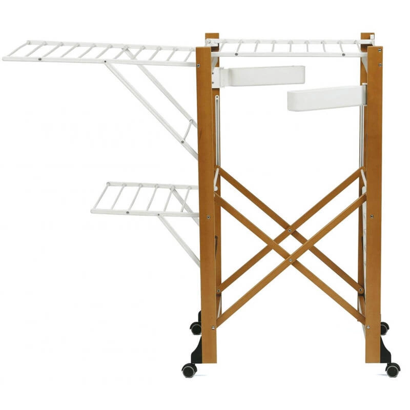 ARREDAMENTI - GABBIANO Suszarka na pranie na kółkach - 175 x 67 cm, Brązowy