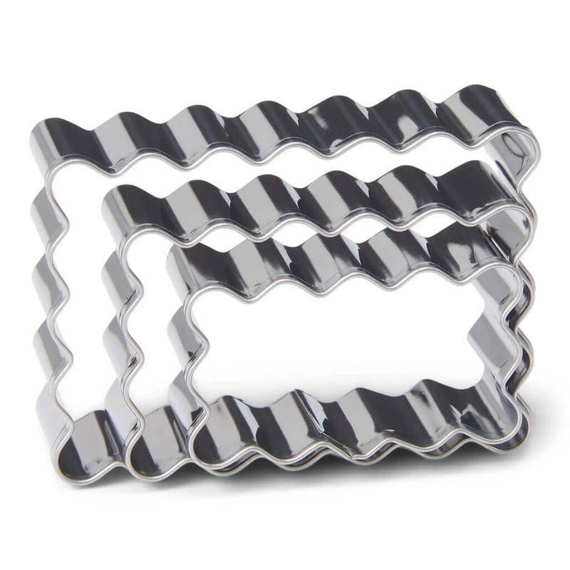 Patisse - 3-częściowy zestaw prostokątnych foremek do ciastek ze stali nierdzewnej