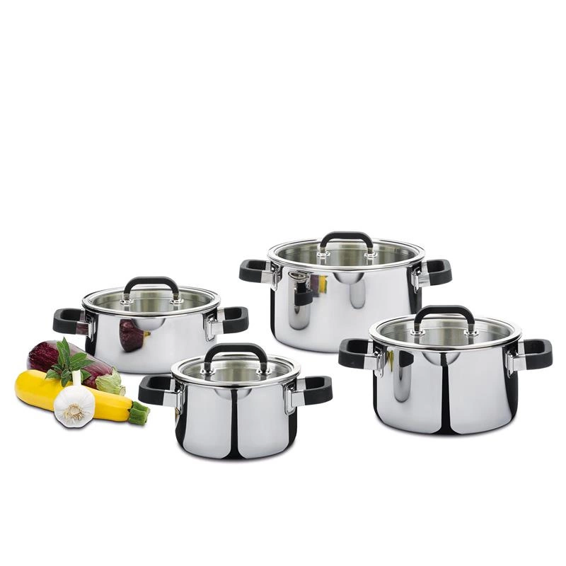 Spring - zestaw garnków, 4 el., stal nierdzewna 18/0/silikon FUSION2+