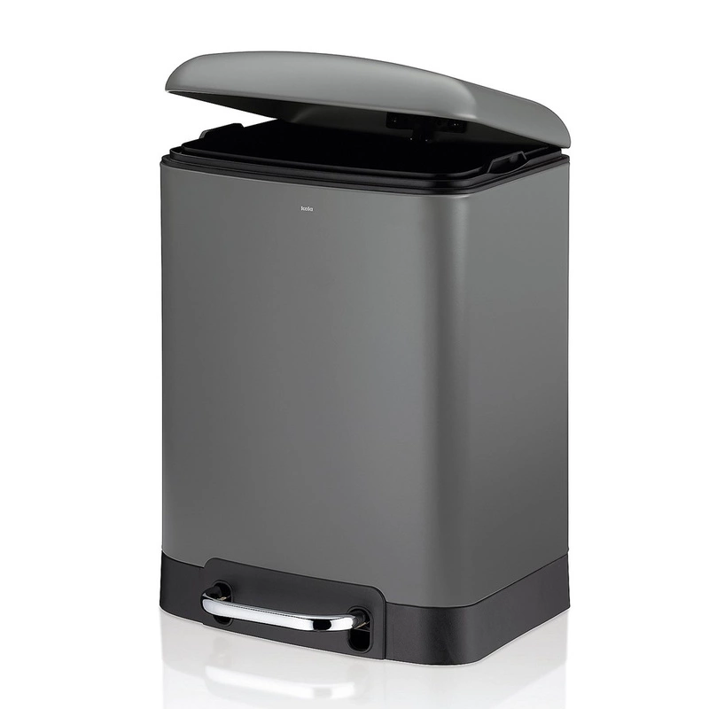 Kela - Kosz stalowy na śmieci 6 l szary Davino
