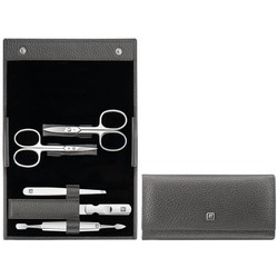 Zwilling - zestaw do manicure – antracytowe skórzane etui, 5 elementów Classic Inox