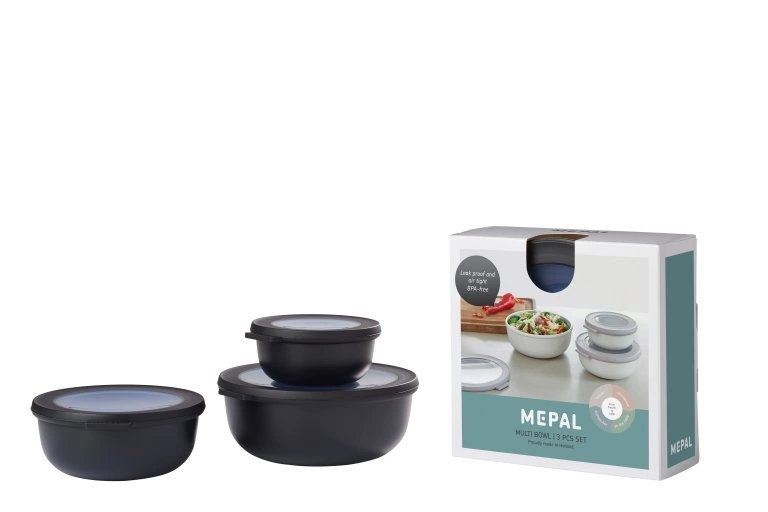 Mepal - Zestaw 3 misek Cirqula 350 750 1250 Nordic Black