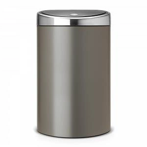 Brabantia - kosz na śmieci Touch Bin New 40l platynowy z pokrywą z matowej stali