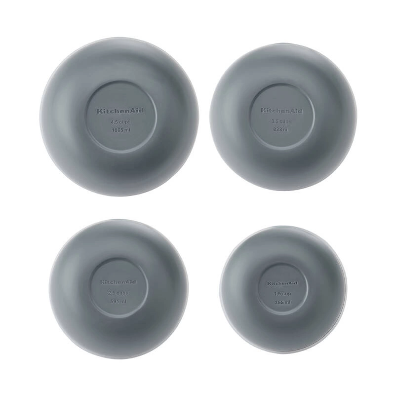 KitchenAid Culinary Tools - miski kuchenne z pokrywkami 4 szt. Charcoal Grey