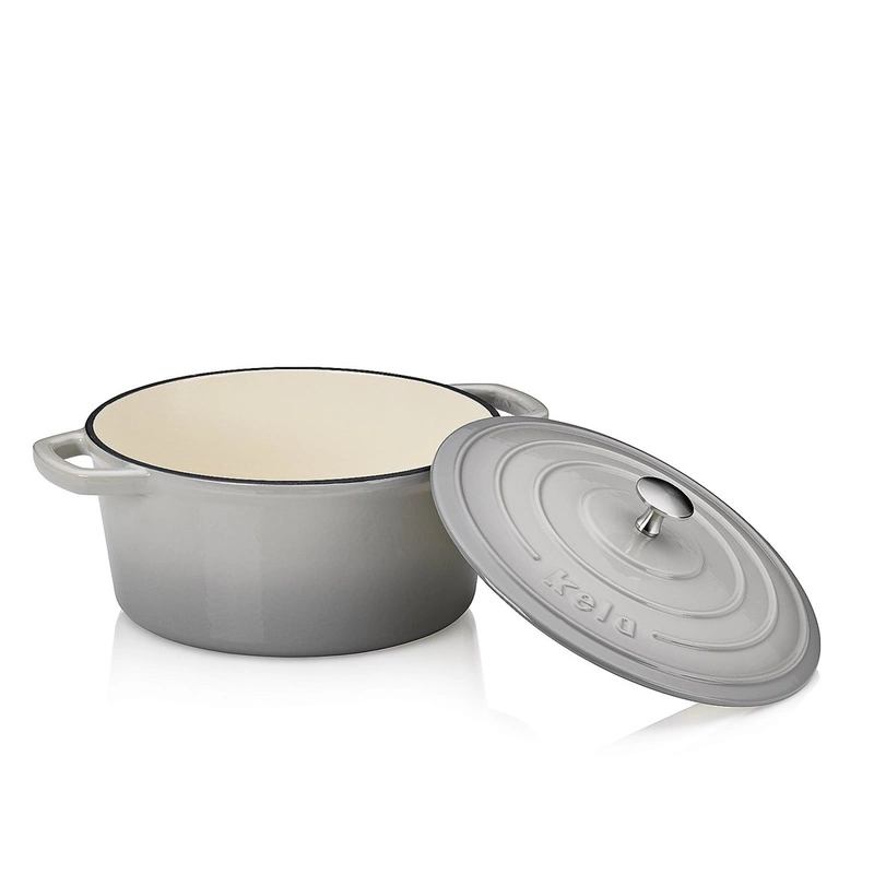 Kela - Naczynie żeliwne 4,6 l okrągłe jasnoszare Cal