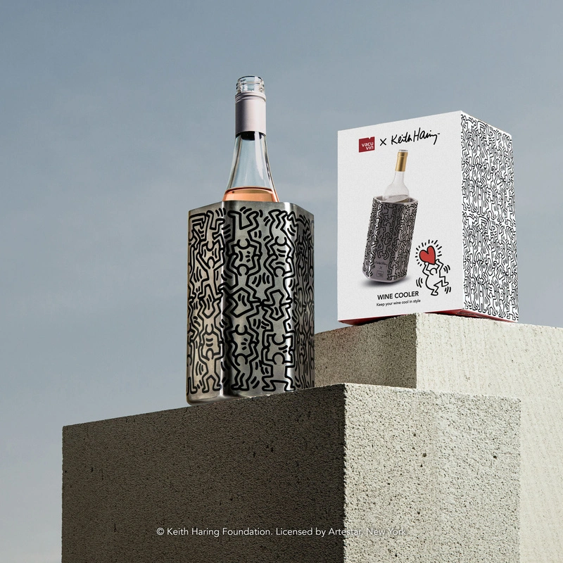 VacuVin - Cooler do wina Hive x Keith Haring ze stali nierdzewnej