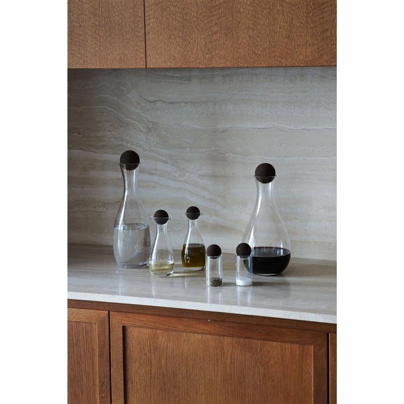 Sagaform - karafki do oliwy i octu, 2 szt., szkło/korek, 0,35 l, śred. 7,5 x 19,5 cm Nature