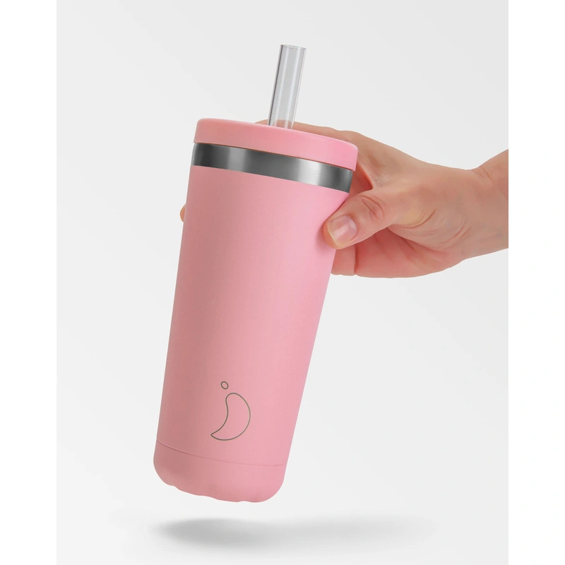 Chilly's Bottles - Termiczny kubek ze słomką Chilly's | 500ml | Pastelowy róż