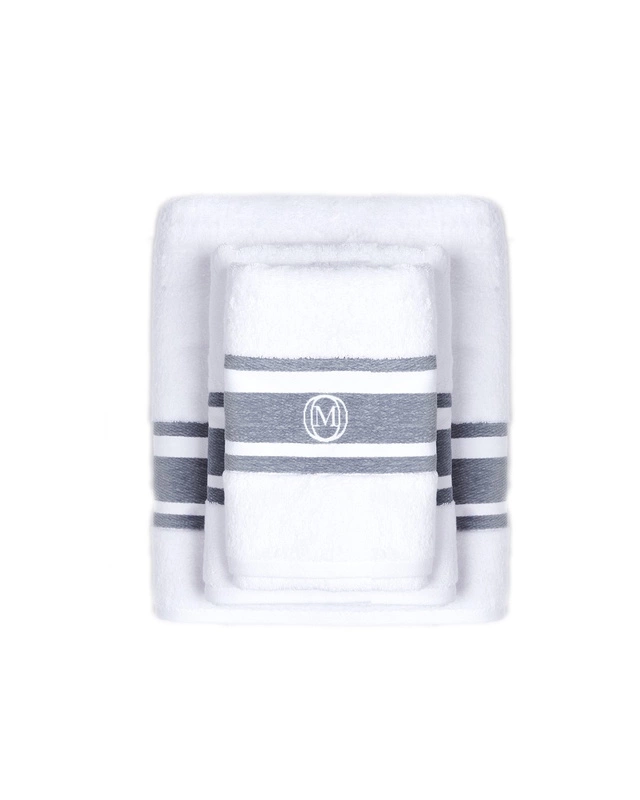 Officine Monogram - Ręcznik do rąk Monogram Linea 50x100cm b.szary