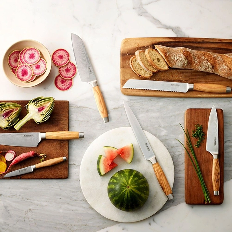 Le Creuset - nóż Santoku 13 cm drewno oliwne