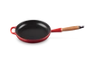 Le Creuset - patelnia żeliwna z drewnianym uchwytem 24 cm wiśniowa