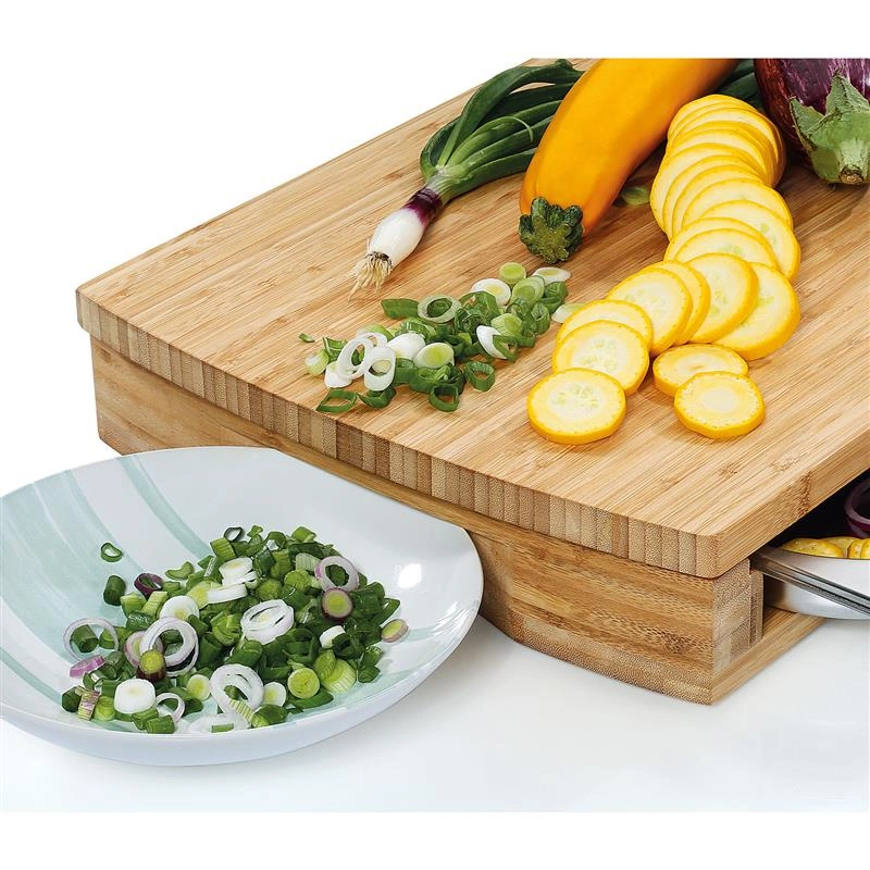 Zassenhaus - deska do krojenia z tacką, bambus/stal nierdzewna, 46 x 35 x 8 cm One