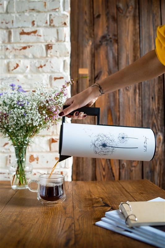 Vialli Design - Termos z wkładem szklanym 1L CORTO biały