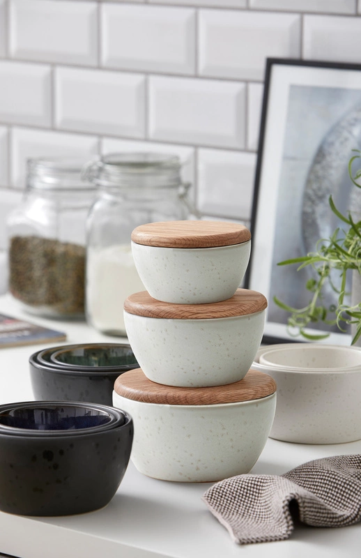 Bitz - Zestaw 3 sztuk misek z pokrywką Black/Dark blue