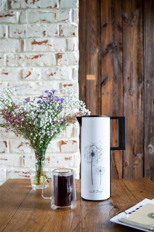 Vialli Design - Termos z wkładem szklanym 1L CORTO biały