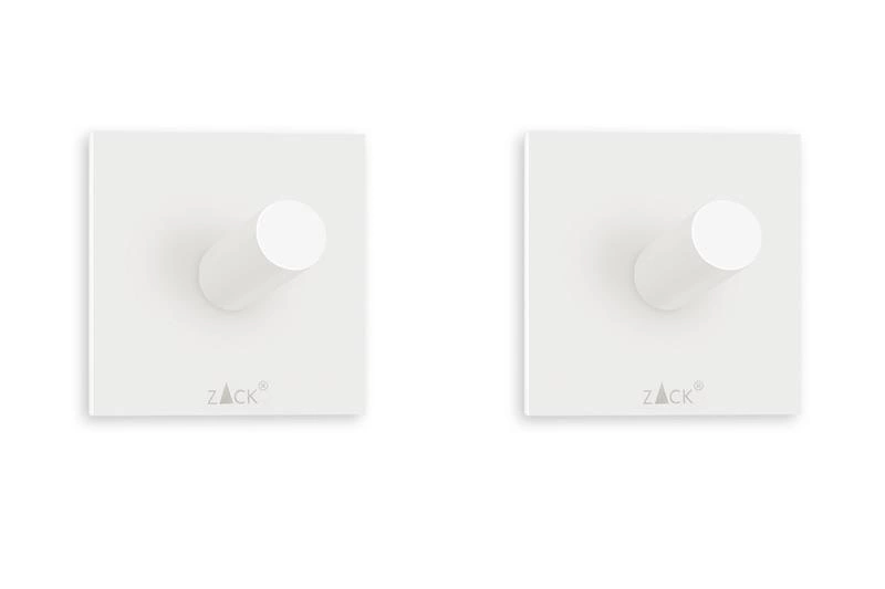 Zack - DUPLO zestaw dwóch haczyków na ręcznik biały